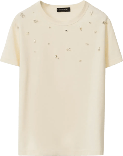 bead-embellished T-shirt