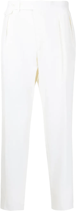 double-pleat high-waisted trousers