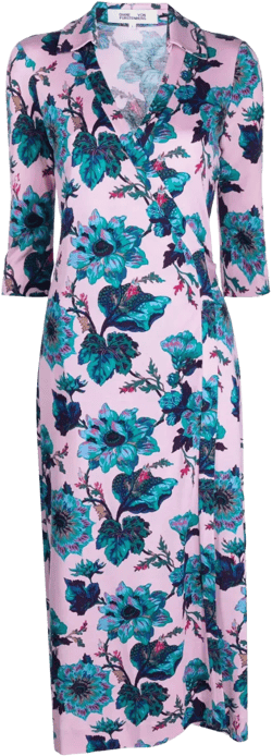 floral-print silk dress
