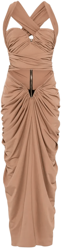 draped maxi dress
