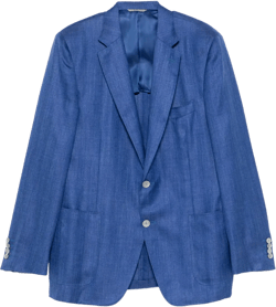 Mélange-effect Blazer In Blue