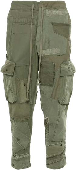 patchwork-design cotton trousers