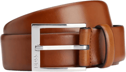 logo-engraved leather belt