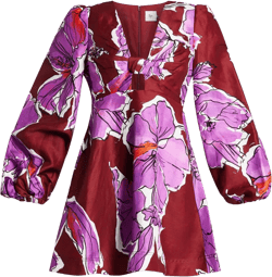 floral-print mini dress