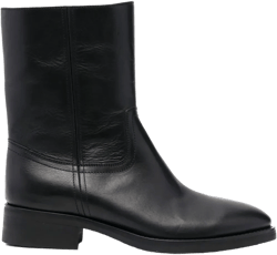 almond-toe leather ankle boots