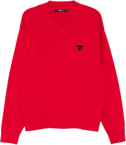 emblem V-neck jumper