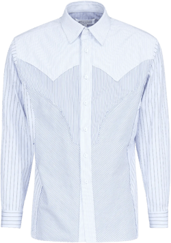 panelled striped cotton shirt