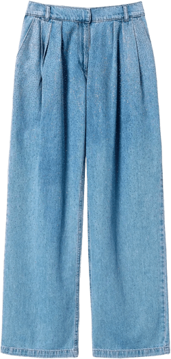 pleat-detail wide-leg jeans