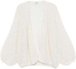 puff-sleeve cardigan