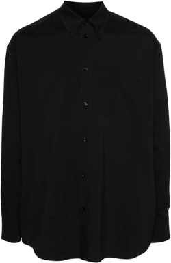 monogram-embroidered cotton shirt