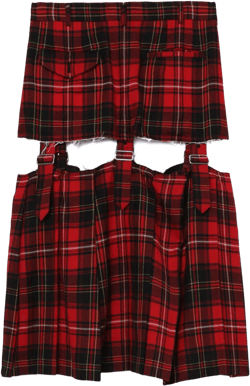 tartan pleated midi skirt