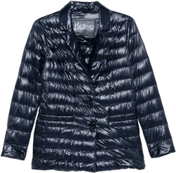 Herno Women's Blue Quilted Blazer Jacket