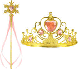 Princess Dress Up Princess Wands Tiaras and Crowns for Little Girls Snowflake Wand Set Pink