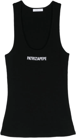logo-embroidered cotton top