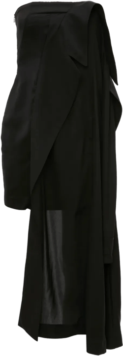 deconstructed strapless minidress