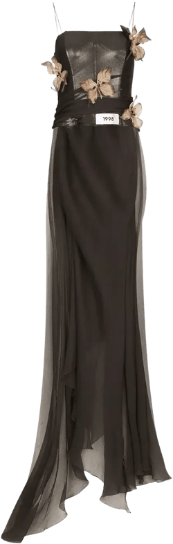 KIM DOLCE&GABBANA butterfly-print chiffon maxi dress