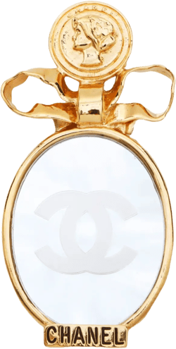 1980s CC logo mirror brooch