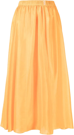 button-detail pleated midi skirt