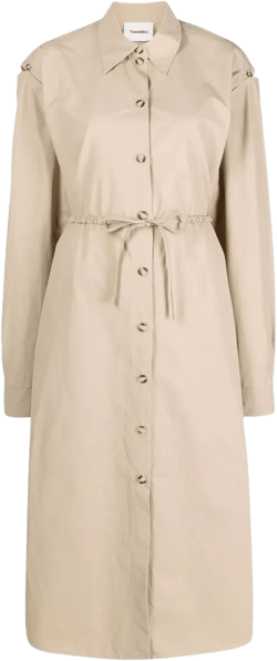 belted button-down shirt dress