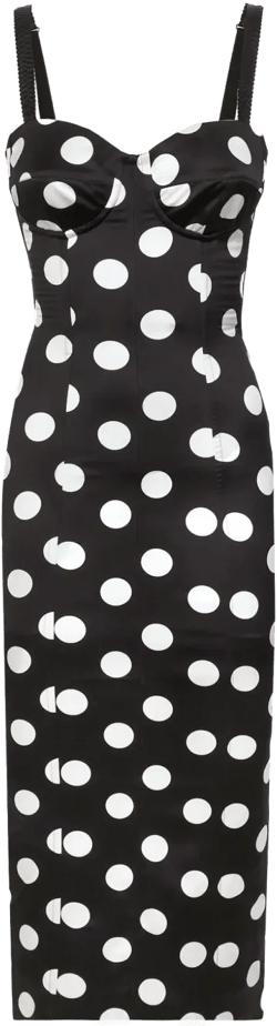polka dot-print satin dress