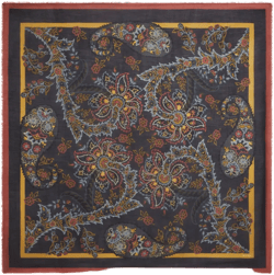 paisley-print wool-silk blend scarf