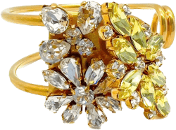 crystal flower cuff bracelet