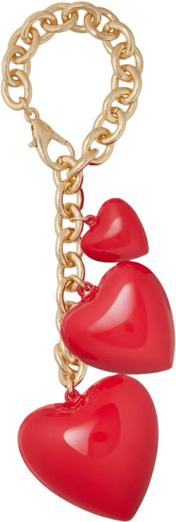 The Puffy Triple Heart bag charm