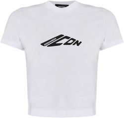 logo-printed cropped T-shirt