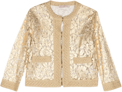 floral-lace lamé jacket