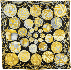20th Century L'Art du Temari Silk Scarf scarves