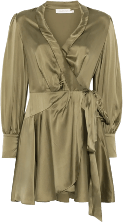 silk wrap mini dress