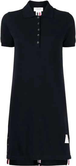stripe-detailing piqué polo dress