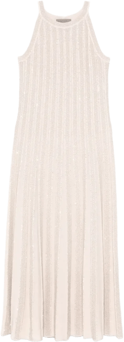 lurex-knit midi dress