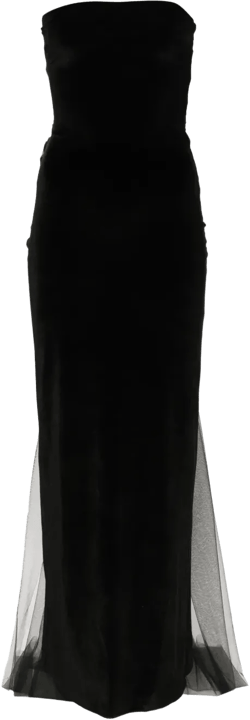 bow-detail velvet gown