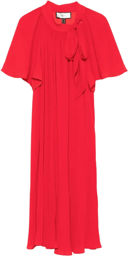 plissé midi dress