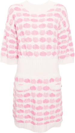 2000 geometric-jacquard cashmere dress