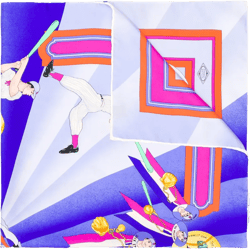 1990s baseball-print silk scarf
