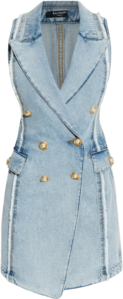 tailored denim vest dress