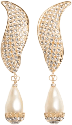 faux-pearl drop earrings