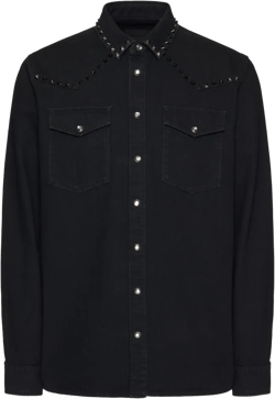 Untitled studs long-sleeve denim shirt