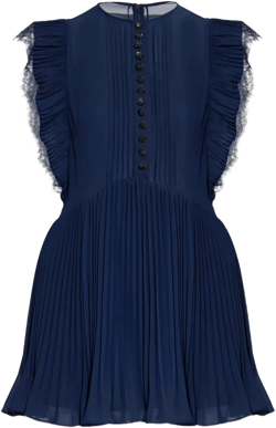 pleated mini dress