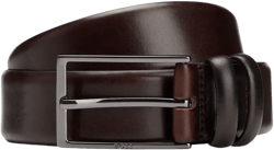 logo-engraved leather belt