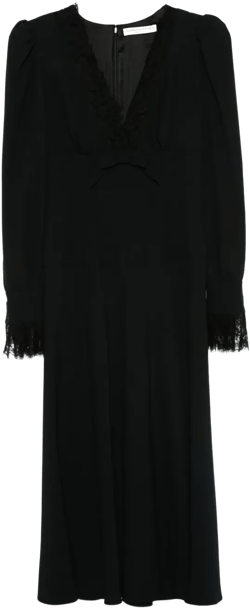 V-neck midi dress