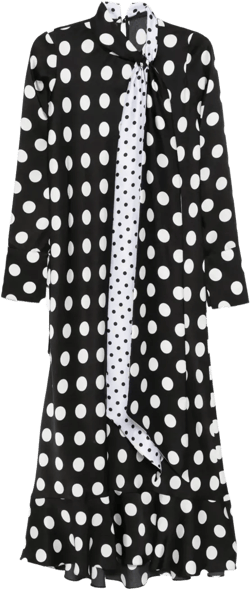 polka-dot maxi dress