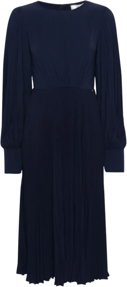 pleated midi dress