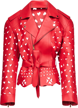 Laser-Cut Heart leather jacket