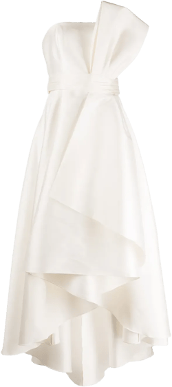Tara draped strapless gown