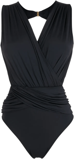 panelled wrap one-piece swimsuit