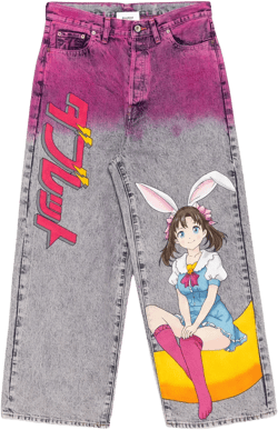 anime hand-printing jeans