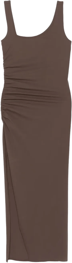 ruched-detail midi dress